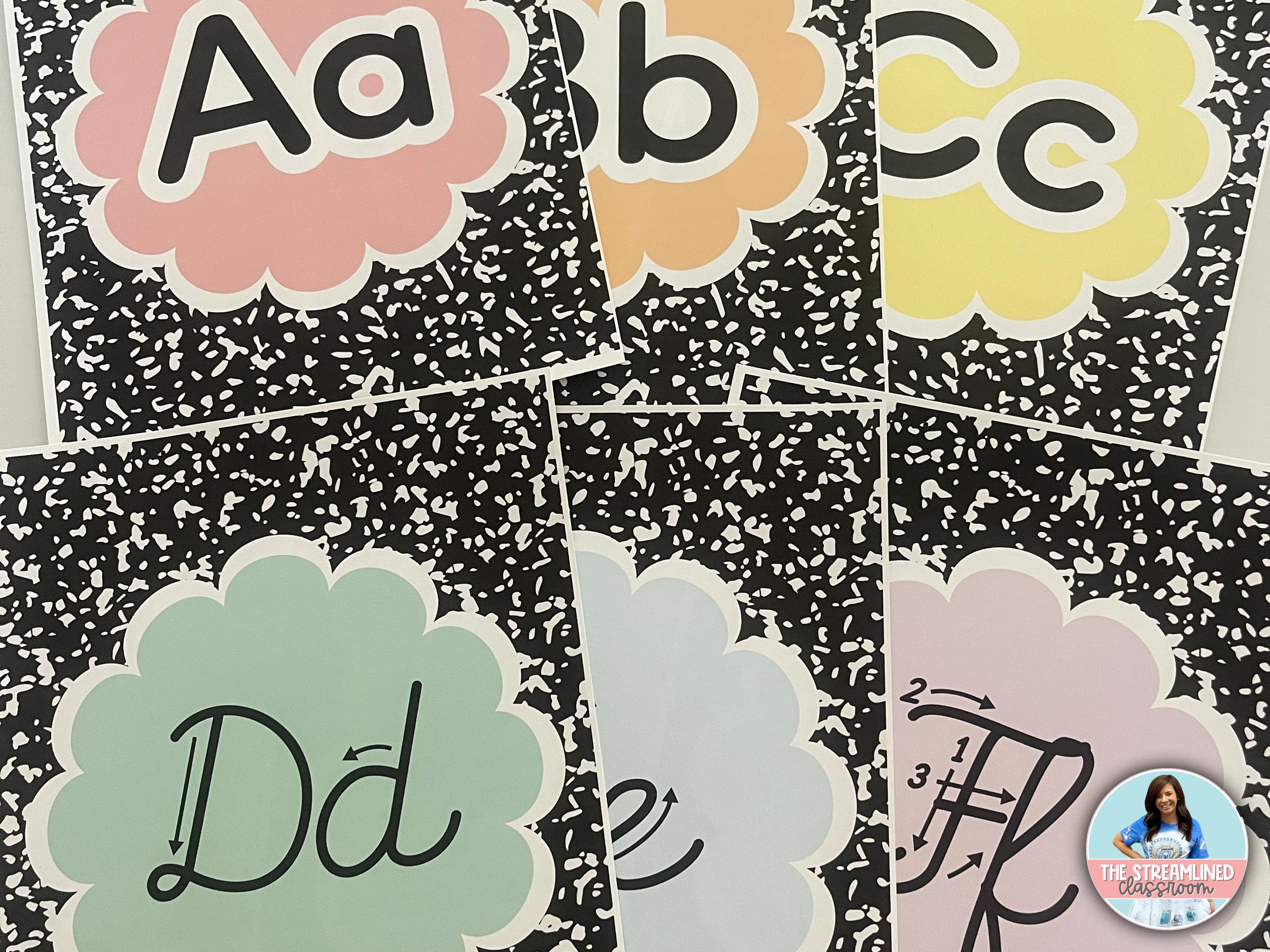 Composition Notebook Alphabet Posters | Pastel Classroom Decor ...