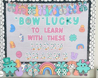 St. Patrick’s Day Bulletin Board - Lucky Charms Classroom Door Decor - Spring Printable Decoration for March