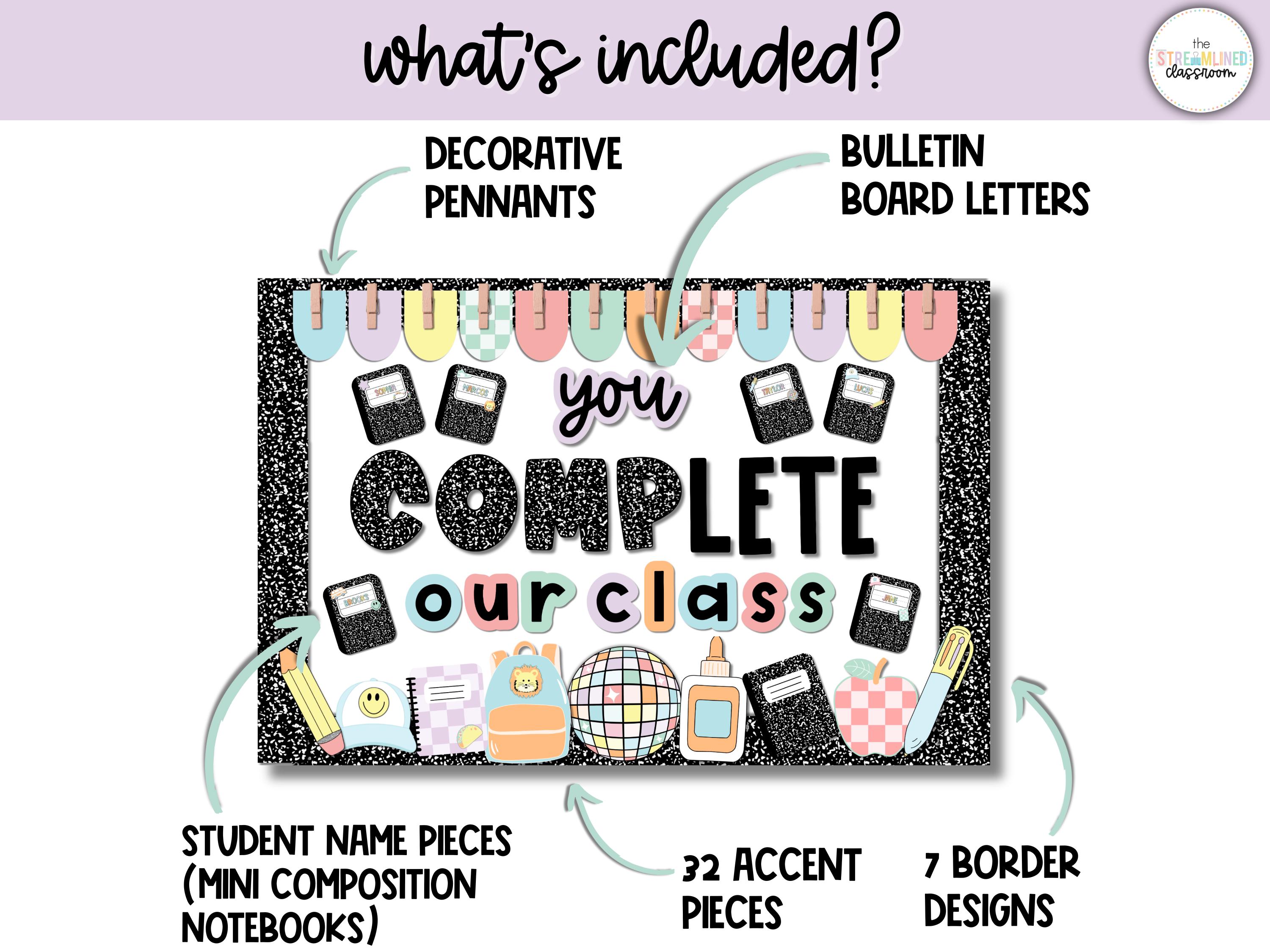 Welcome Back to School Bulletin Board or Classroom Door Decor Kit ...