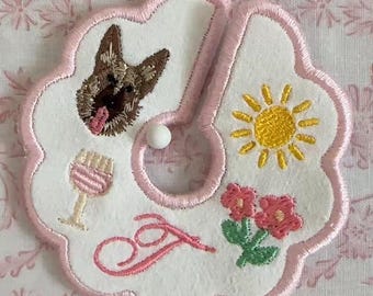 Custom Embroidered Wine Stem Tags – Personalized Mini Icon Drink Charms for Parties & Gifts