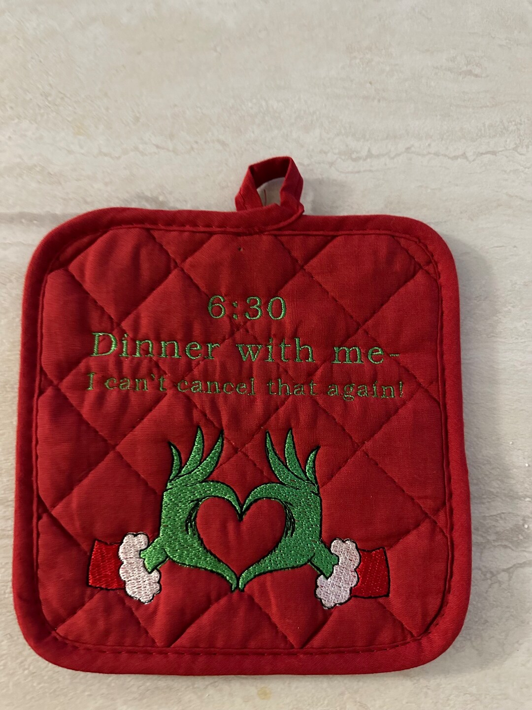 Grinch Themed Pot Holder Etsy