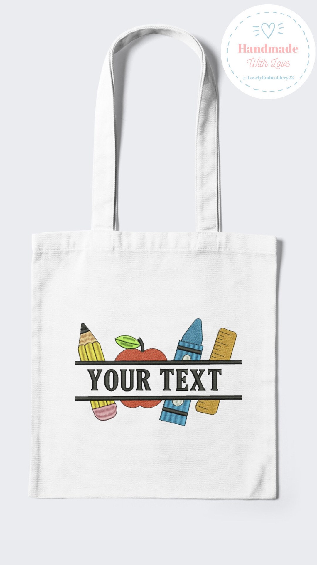 Custom Embroidered Teacher Canvas Bag Etsy