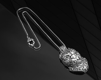 LuviArt&#39;s Pawsome Elegance: Artisan Bulldog Bliss - Handcrafted 925 Sterling Silver Necklace