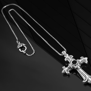 Zwarte onyx kruishangerketting, uniseks kruishanger, zilveren kruishanger, cadeaus voor haar, edelsteenketting, Moederdagcadeaus