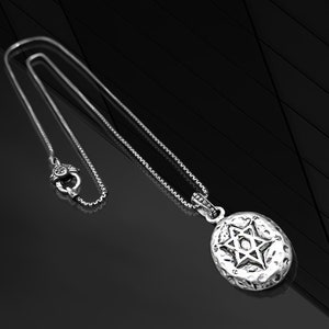 LuviArt&#39;s Celestial Mastery: Handcrafted 925 Sterling Silver David Star Pendant Necklace