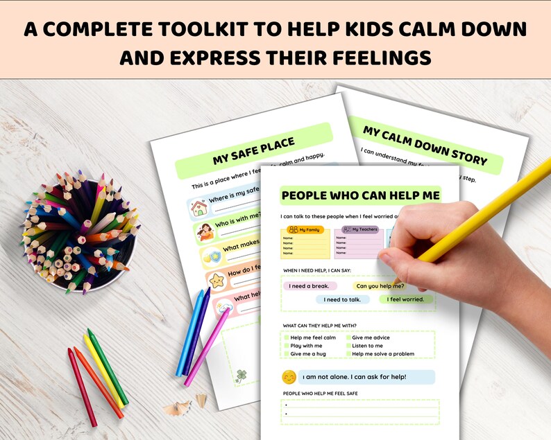 ADHD Calm Down Kit for Kids, Calm Corner Bundle, Feelings Chart, Coping ...