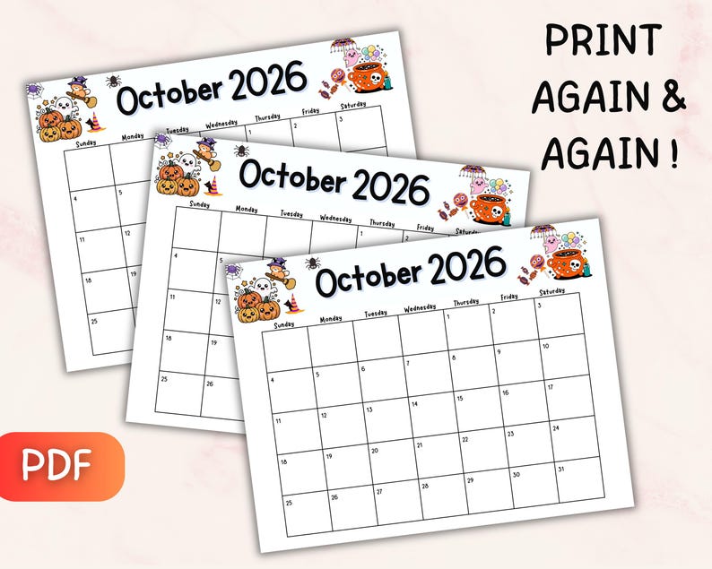 2026 Calendar Printable for Kids, Cute Monthly Homeschool Planner, Kids ...