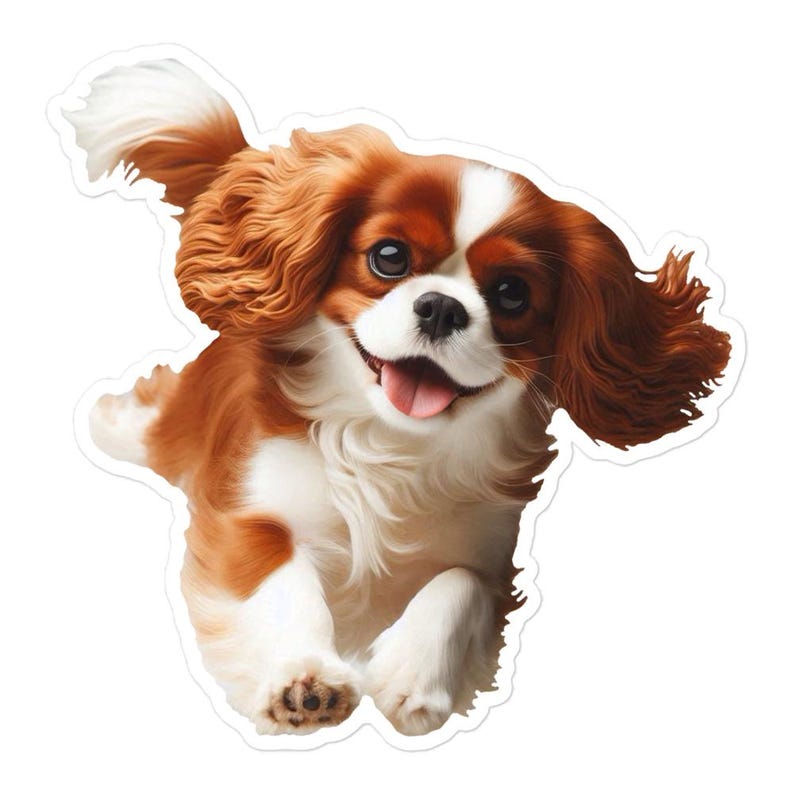 Cavalier King Charles Spaniel Sticker, Cute Dog Water Bottle Sticker ...