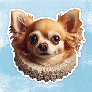 Renaissance Chihuahua Sticker, Dog Water Bottle sticker, Laptop sticker
