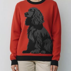 Unisex Knitted Black Cocker Spaniel sweater, English Cocker Spaniel Dog Sweater