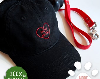 100% Organic cotton Dog Mom hat, Dog mom Embroidered hat, Baseball hat