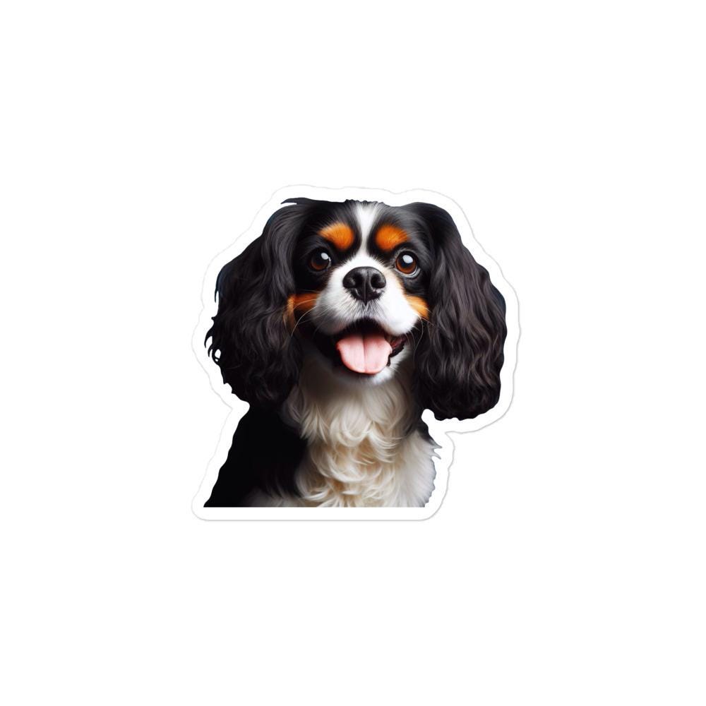 Black and Tan Cavalier King Charles Spaniel Sticker, Dog Water Bottle ...