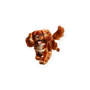 Ruby Cavalier King Charles Spaniel Sticker, Cute Dog Water Bottle sticker, Laptop sticker