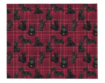 Scottish Terrier Blanket, Scottie Dog blanket, Hypoallergenic Fleece blanket, Throw blanket, Dog gift, Cute Blanket