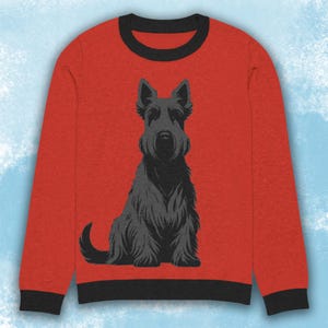 Unisex Knitted Scottish Terrier sweater, Scottie Dog Sweater