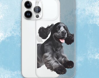 Blue Roan Cocker Spaniel Clear Case for iPhone, Aesthetic iPhone case