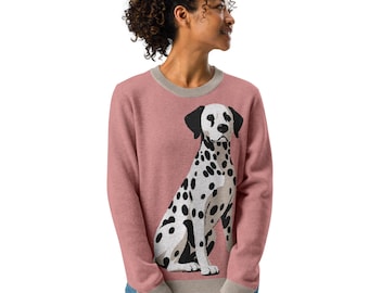 Unisex Knitted Dalmatian Sweater, Dalmatian Dog Pullover Sweater
