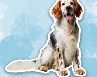 Adesivo Setter Inglese, Adesivo Bottiglia Acqua Cane, Adesivo Laptop