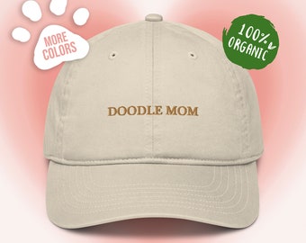 100% biologisch katoen Doodle Mom hoed, Dog mom Geborduurde hoed, Baseball hoed