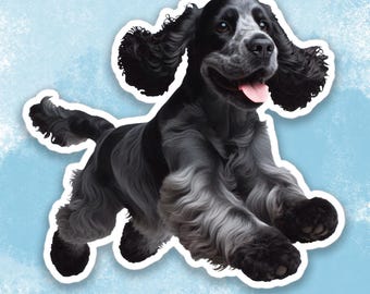 Blue Roan Cocker Spaniel Sticker, Cute Dog Water Bottle sticker, Laptop sticker