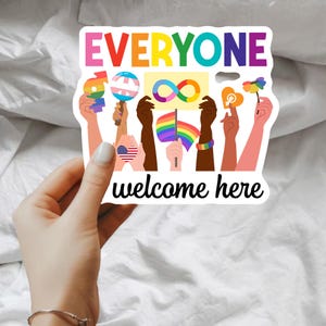 Everyone is Welcome Here Sticker, Idoha teacher Sticker, LGBT Safe Space Sticker, LGBT Sticker, LGBTQ Sticker, Planner Sticker,Pride Sticker