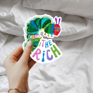 Eat the Rich Sticker, Children&#39;s Book Sticker, Activist Decal, Anti-capitalist Bumper Sticker, Social Justice Gift, Laptop Decal