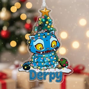 Derpy Kpop Demon Hunter Acrylic Ornament Christmas Halloween Custom Huntrix Ornament Personalized Decor Acrylic Ornament With Custom