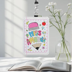 Custom Teacher ID Badge Holder, Back To School Gift, Personalized Teacher ID Holder, Teacher Lanyard Accessories, New Teacher Gifts