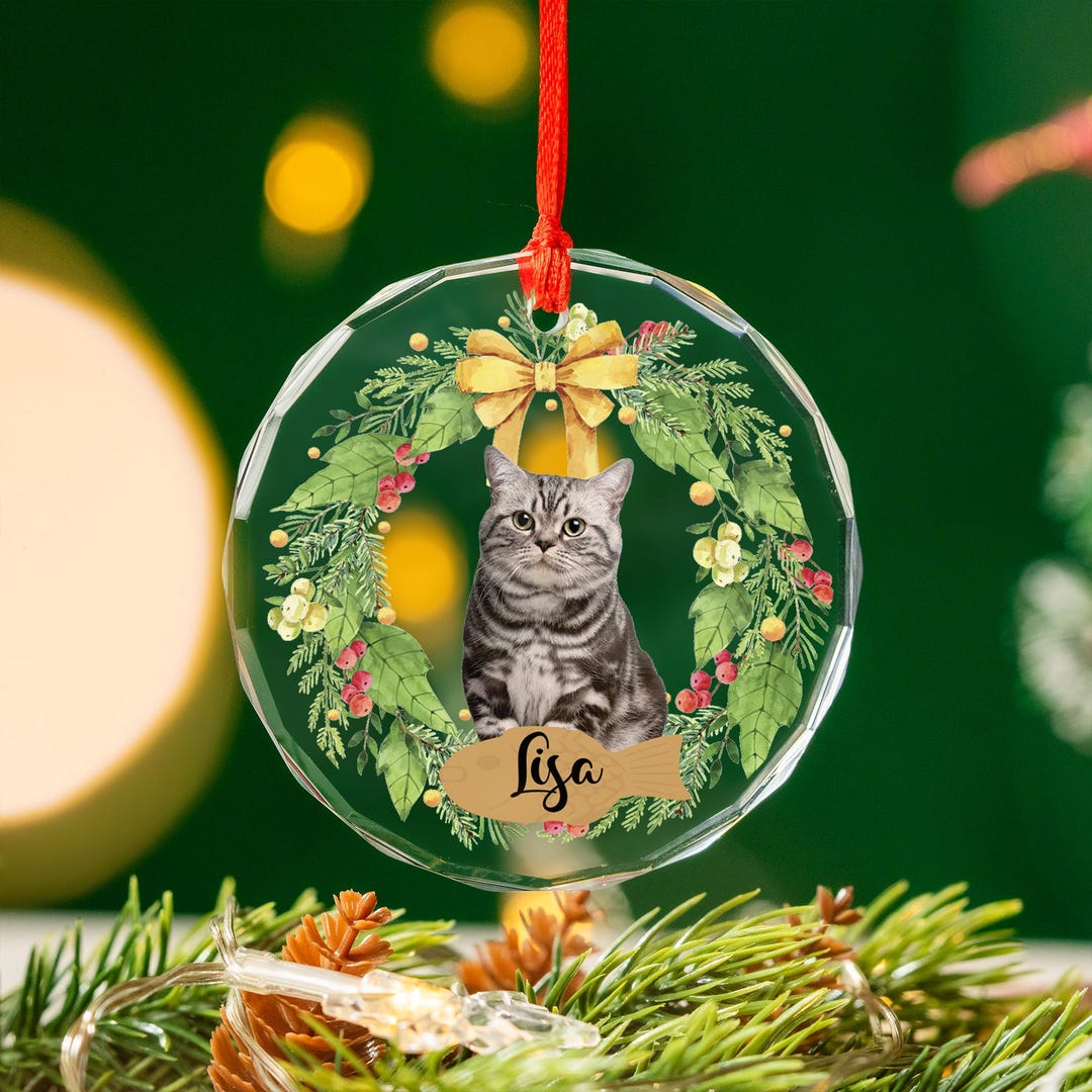 Personalized Pet Ornament, Custom Cat Christmas Ornament, Pet Ornament ...