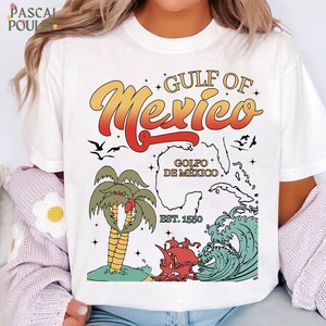 Chemise Comfort Colors® Golfe du Mexique, T-shirt unisexe patriotique, Chemise américaine Golfe du Mexique, T-shirt American Pride Patriotic, T-shirt Map Lover