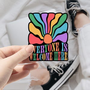 Everyone is Welcome Here Sticker, Idoha teacher Sticker, LGBT Safe Space Sticker, LGBT Sticker, LGBTQ Sticker, Planner Sticker,Pride Sticker