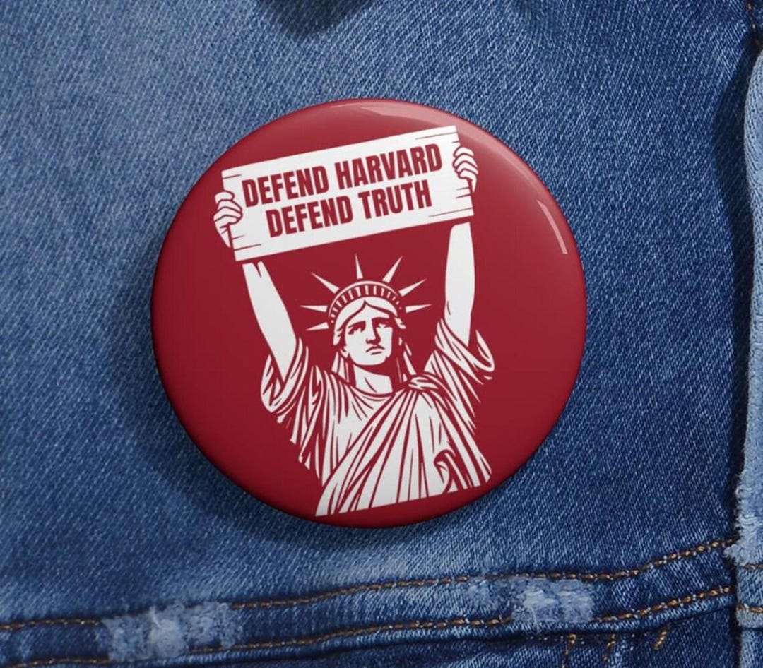 Defended Button Statue of Liberty Defend Harvard Defend Truth Pin Buttons in 3 Sizes ...
