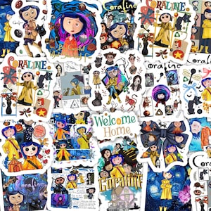 Set 5-80pcs Horror Cartoon Movie Sticker,Welcome Home Stickers,Creepy Cute Horror Sticker for Laptop, Planner Journal Sticker,Halloween Gift