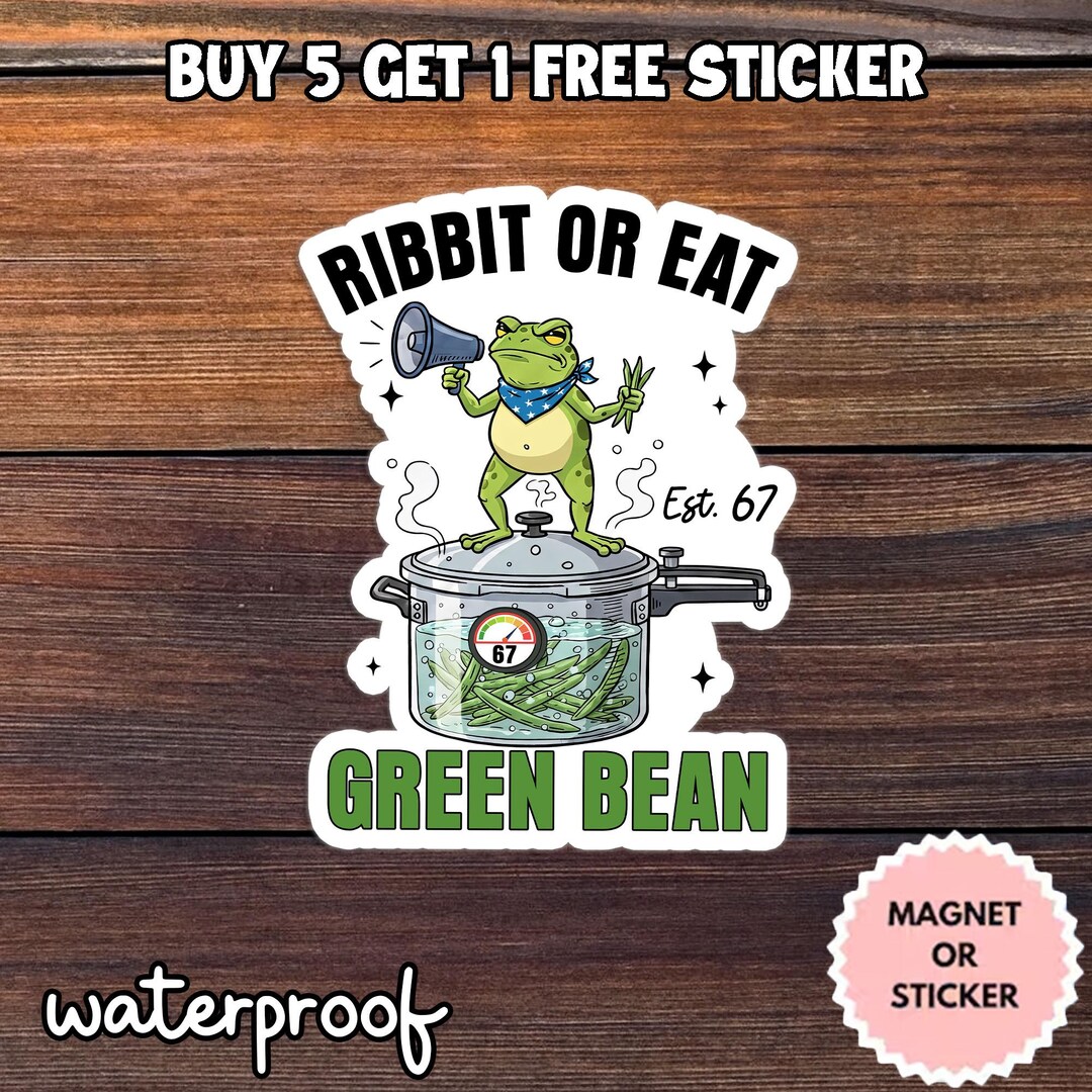 Funny Frog Meme Sticker: Ribbit or Eat Green Bean Casserole | Laptop ...