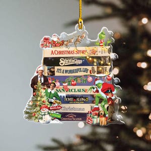 90s Movie Christmas Ornament, Retro Acrylic Xmas Decoration, Classic Film Fan Gift, Vintage Holiday Ornament, Vintage Xmas Ornament