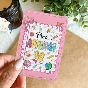 Custom Teacher ID Badge Holder, Back To School Gift, Personalized Teacher ID Holder, Teacher Lanyard Accessories, New Teacher Gifts