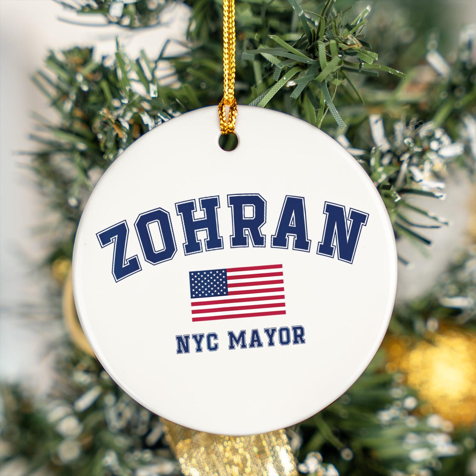 Discover Zohran NYC Mayor Mamdani New York Ceramic Christmas Ornament NYC Xmas Gift