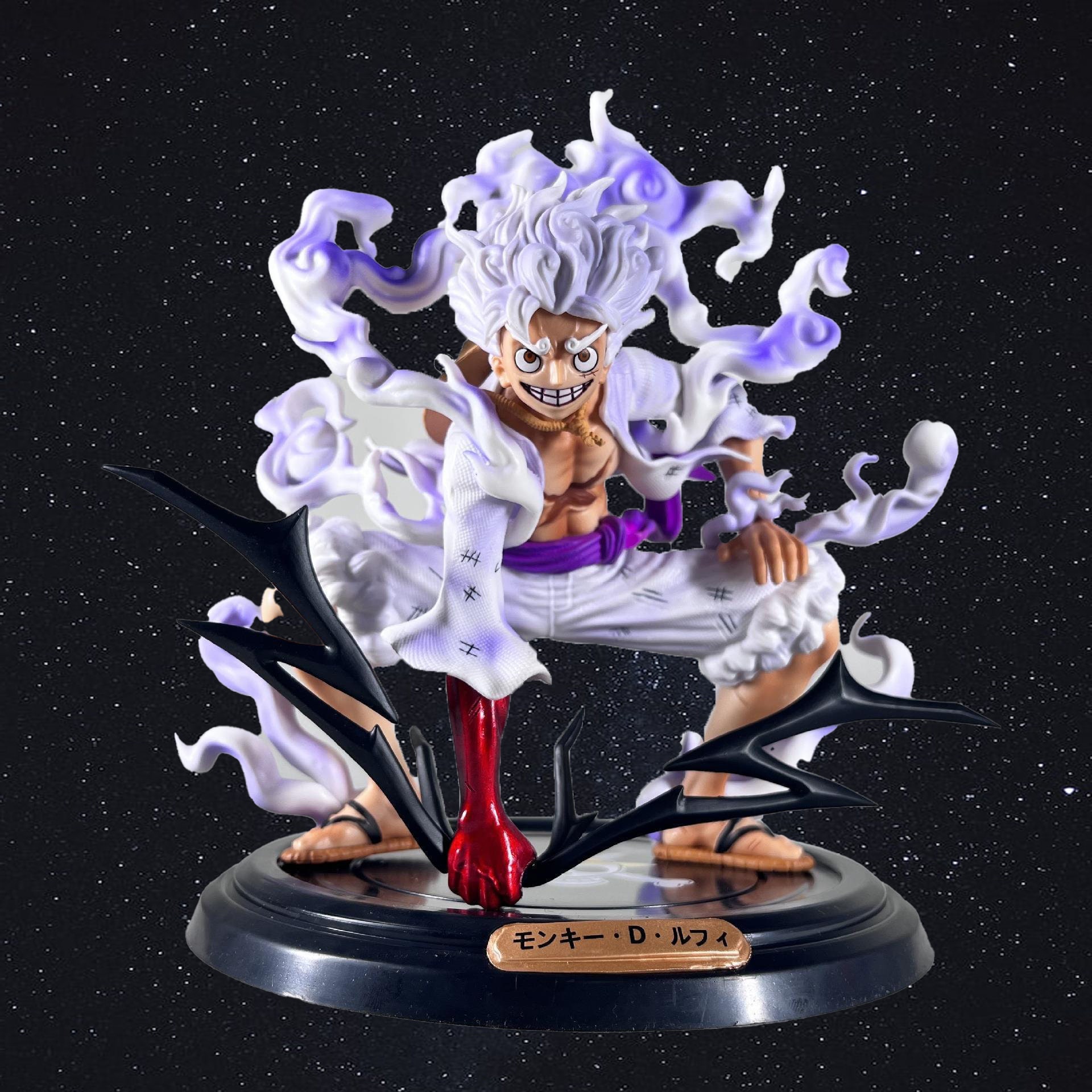 One Piece Figure Luffy Gear 5 Action Figure Sun God Luffy Nika PVC Action  Figurine Statue Quality Base Collectible Model Doll T(no box) (2) 