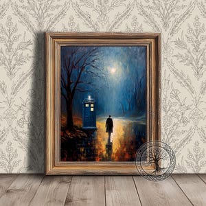 Dr Who Print, Tardis Painting, Doctor&#39;s Time Machine, Time Traveler, Printable Digital Decor, Instant Download