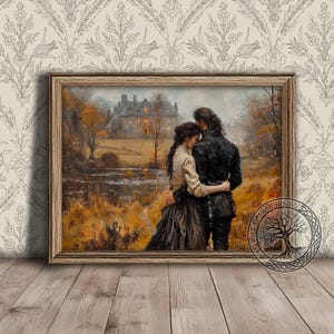 Impression Outlander, peinture de paysage d'automne écossais, fan art numérique imprimable, téléchargement immédiat