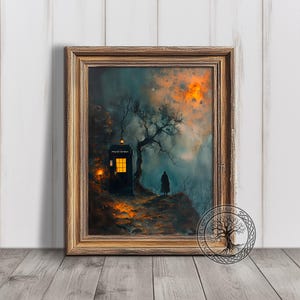 Dr Who Print, Tardis Malerei, Doktor's Time Machine, druckbare digitale Wandkunst, Instant Download