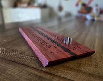 Tabellone per il cribbage in padouk e wengé