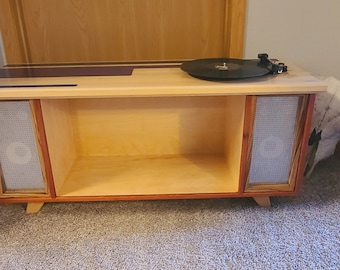 Record cabinet with turntable