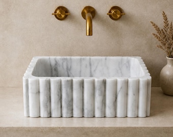 Witte Carrara-marmeren wastafel voor je badkamer