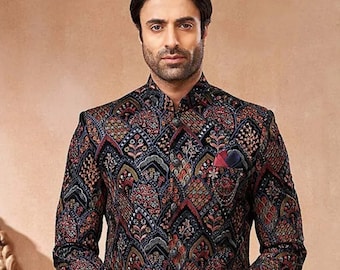 Prince Jodhpuri Suit With Multicolor Resham Embroidery Work For Groom, Prom, Wedding, Ring Ceremony, DJ Party, Dance Function, Gifts