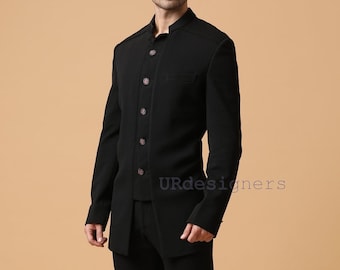Black Prince Jodhpuri Suit: Slim Fit Italian Cut, 2-Piece Set