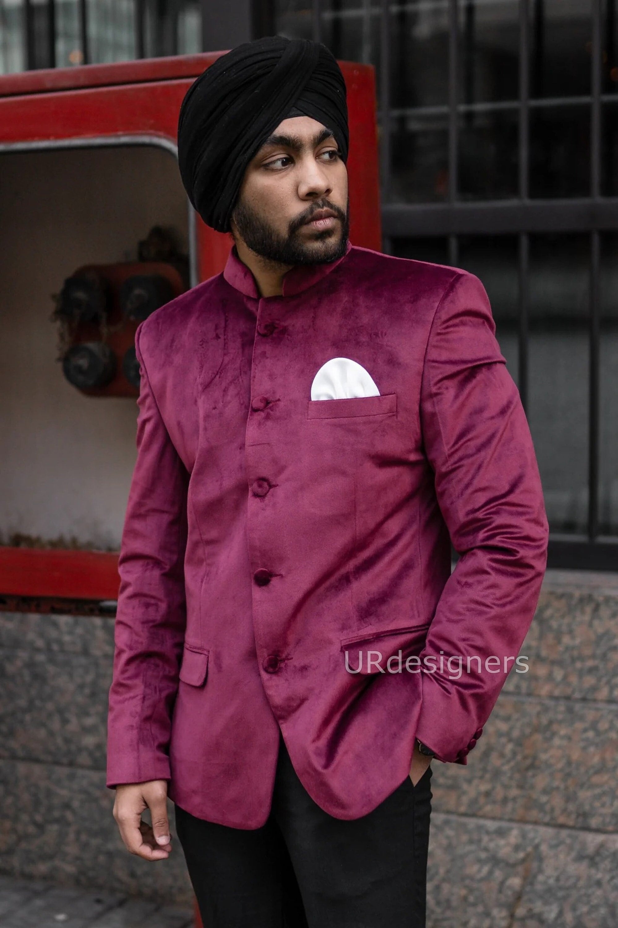 Buy Wine Velvet Jodhpuri Suit With Black Trouser for Prom, Party, Wedding,  Festivals, Club Wear, Dance, New Year, Christmas 2 Piece Online in India -  Etsy