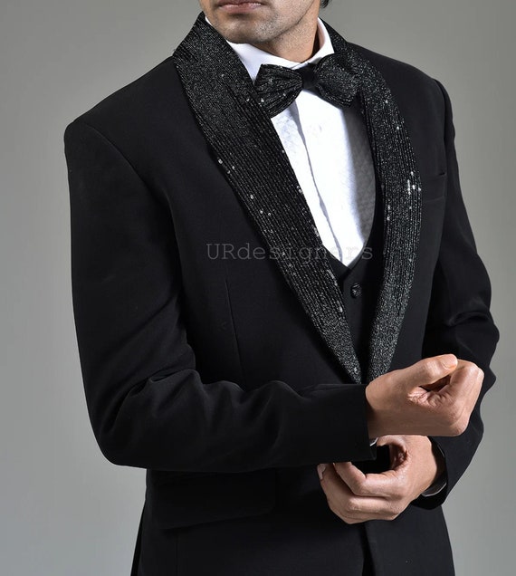 Elegant Tie Sleeve Pearl-Collared Black Dress Elegant Tie Sleeve Pearl-Collared Black Dress