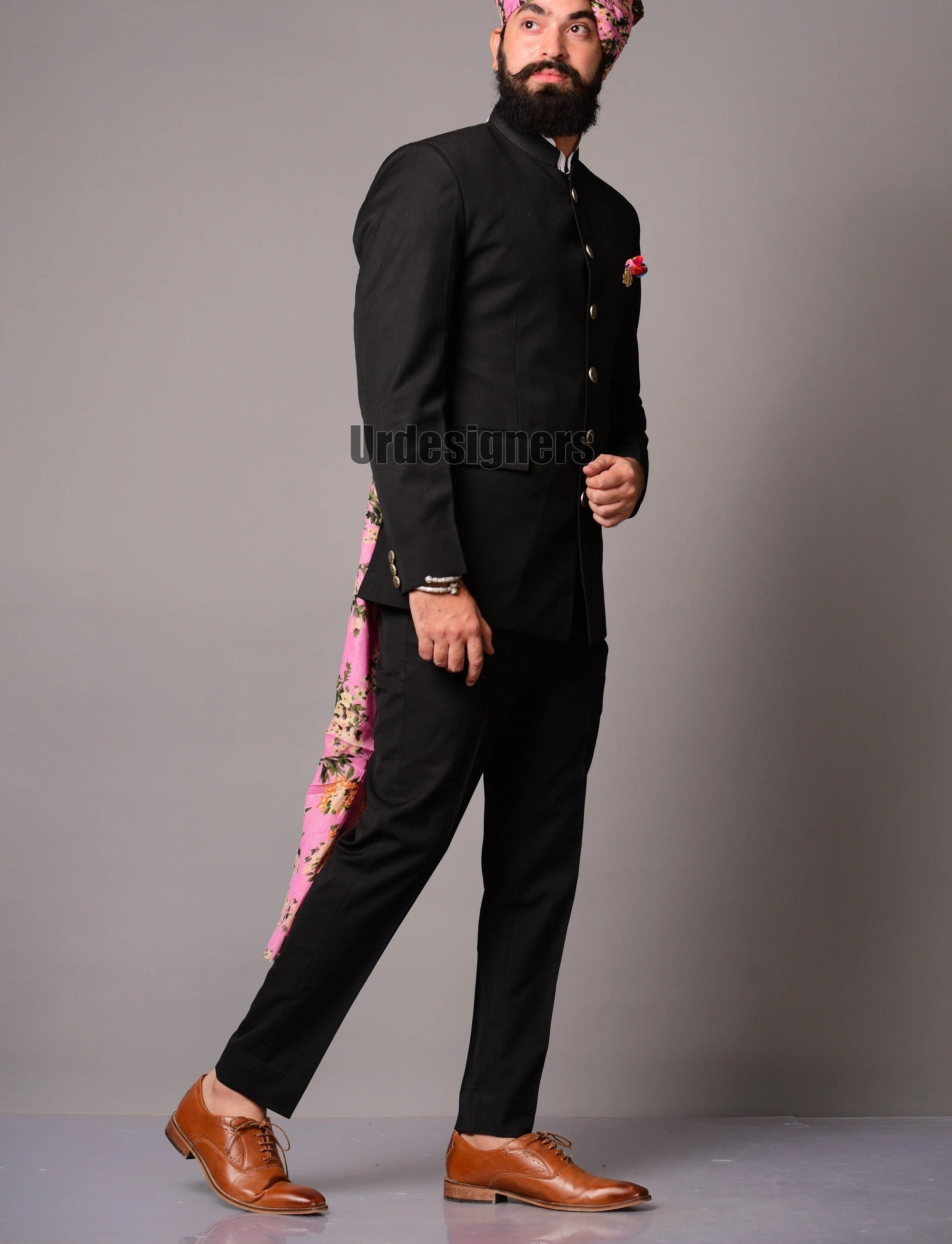 Armani Prince Jodhpuri Bandhgala Suit With Black Trouser for Armani Prince Jodhpuri Bandhgala Suit With Black Trouser for