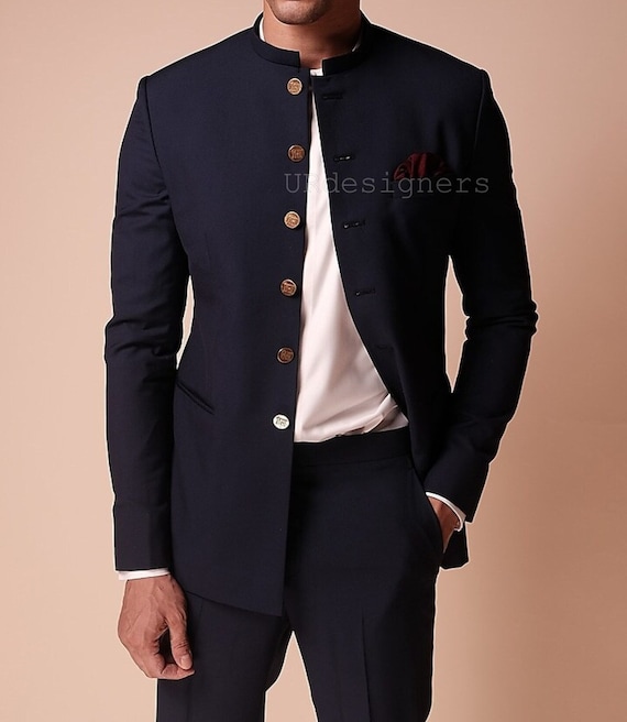 Buy Dark Blue Jodhpuri Suit for Men Online from India's Luxury Designers.  2024